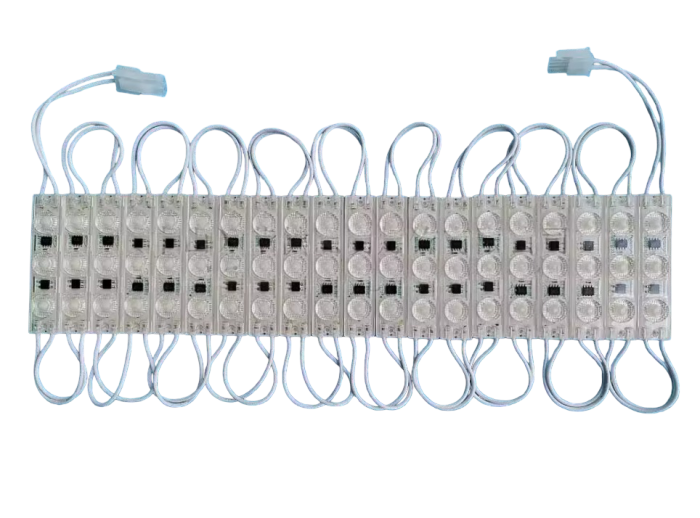 Modul LED 220V AC, 3 LED SMD3030, 1.55W, IP67, 165°, alb rece, 72x16x11mm, pentru reclame si exterior [2]