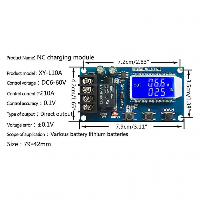 Modul control incarcare acumulator XY-L10A, 6-60V OKY3606-3 [5]