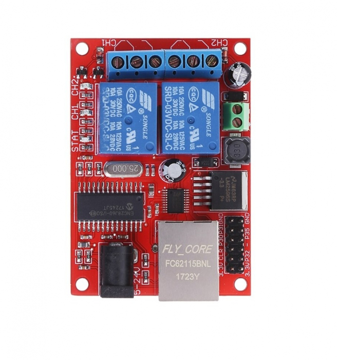 Modul cu 2 relee controlat prin LAN Ethernet/TCP OKN-GM215 V [4]