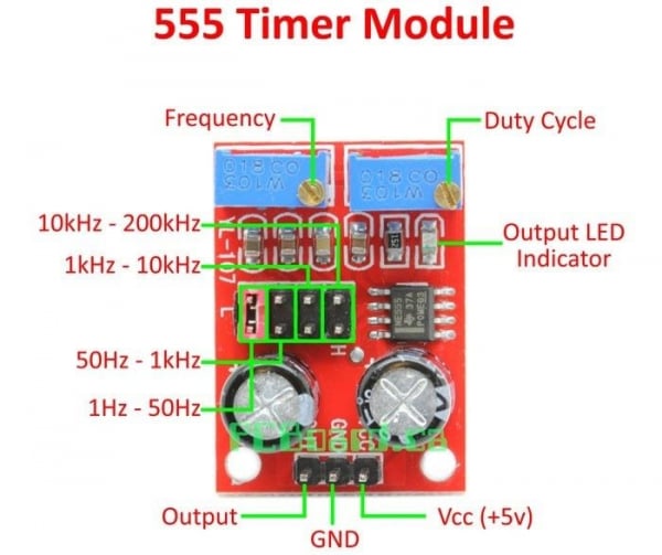 Modul generator semnal dreptunghiular cu NE555, frecventa si factor de umplere reglabil [3]