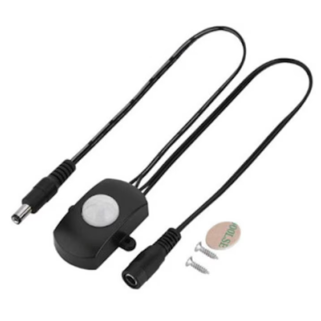 Senzor de miscare PIR PirLed 5-24V DC max 5A cu mufe DC tata-mama [2]