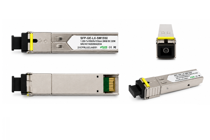 Modul SFP Gigabit WDM BiDi 20KM Singlemode SC, TX 1550nm / RX 1310nm, DDM SFP-GE-LX-SM1550 [2]