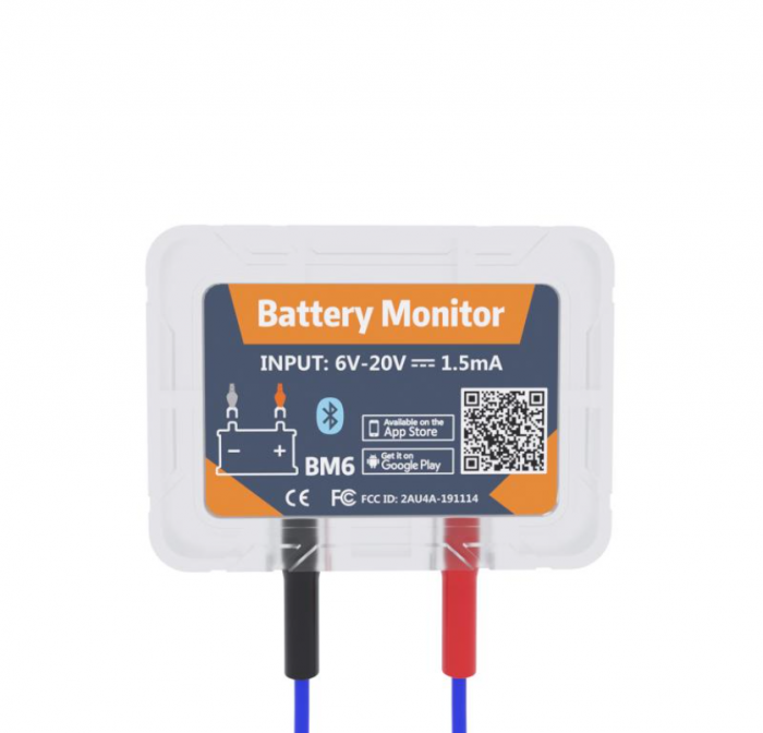 Tester baterie BM6 auto/moto 6-20V, monitorizare traseu, Bluetooth 4.2, compatibil iOS/Android, IP67 [4]