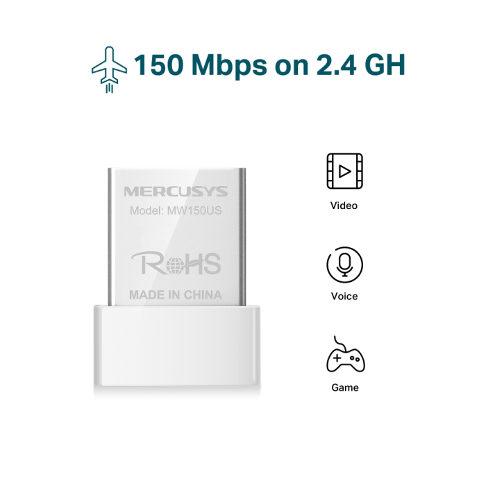 Adaptor Wi-Fi USB Mercusys MW150US, N150, 150 Mbps, 2.4GHz, Nano USB, Windows 11 [4]