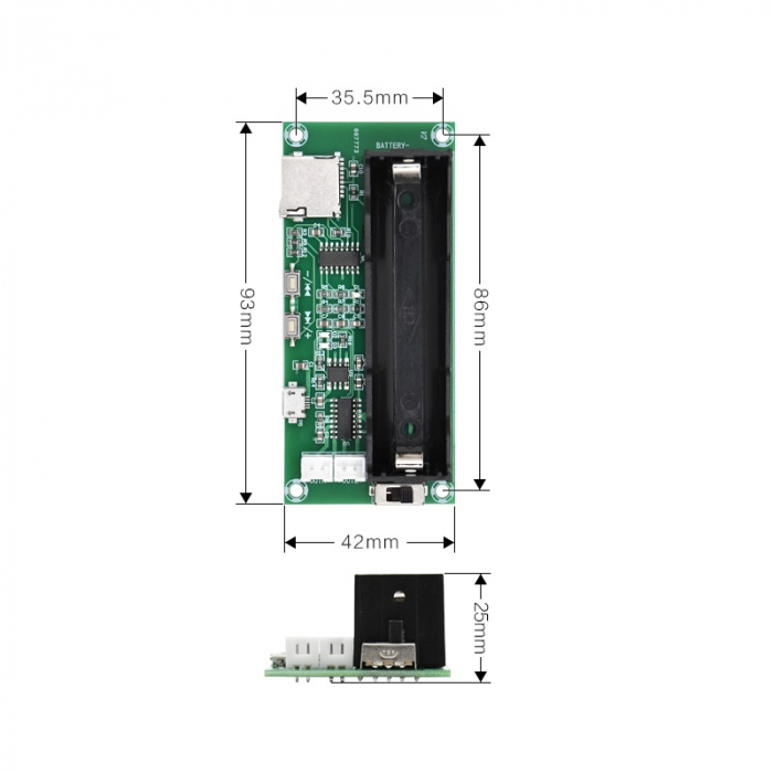 Amplificator 2x3W cu incarcare acumulator si card microSD OKY427-5 [3]