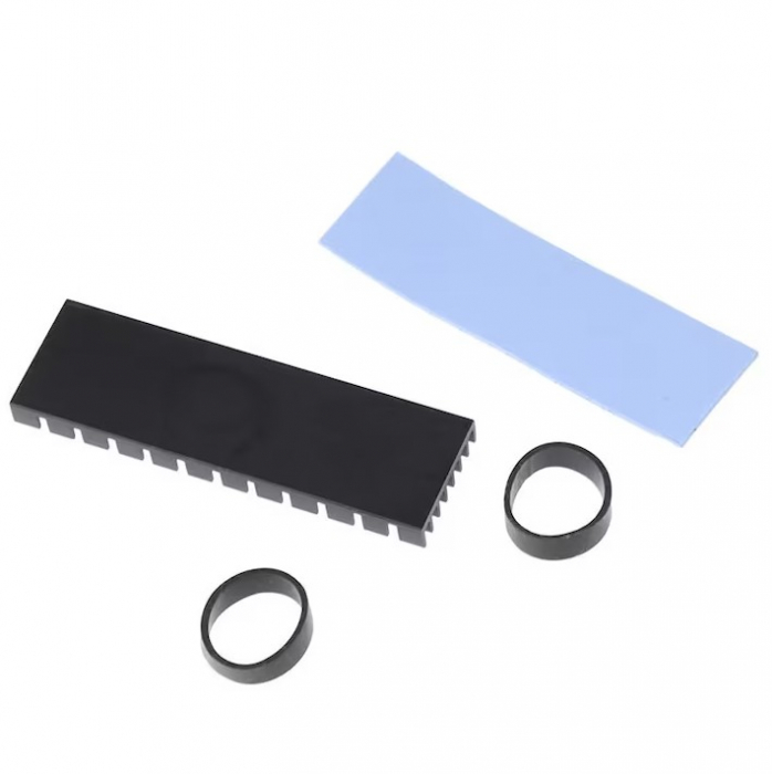 Radiator SSD M.2 2280 aluminiu, heatsink cu pad termic si benzi elastice, cooler eficient [2]