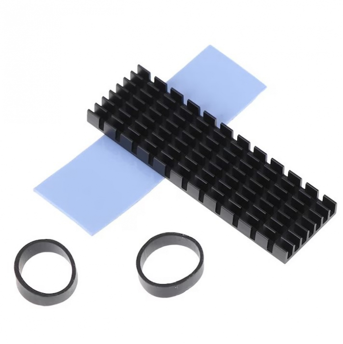 Radiator SSD M.2 2280 aluminiu, heatsink cu pad termic si benzi elastice, cooler eficient [1]