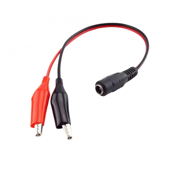 Adaptor cablu DC mama 5.5 × 2.1 mm la clesti crocodil, alimentare si testare DIY, OKYN2513 [1]