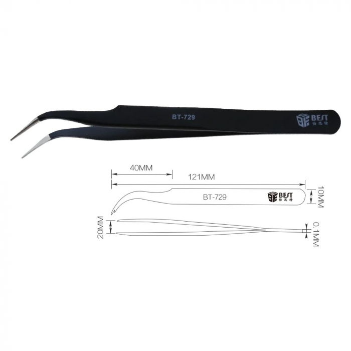 Penseta de precizie cu varf curbat BST-729 [3]
