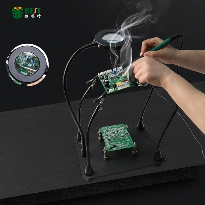 Platforma de lucru pentru electronica cu lupa si clesti prindere BST-168L [3]