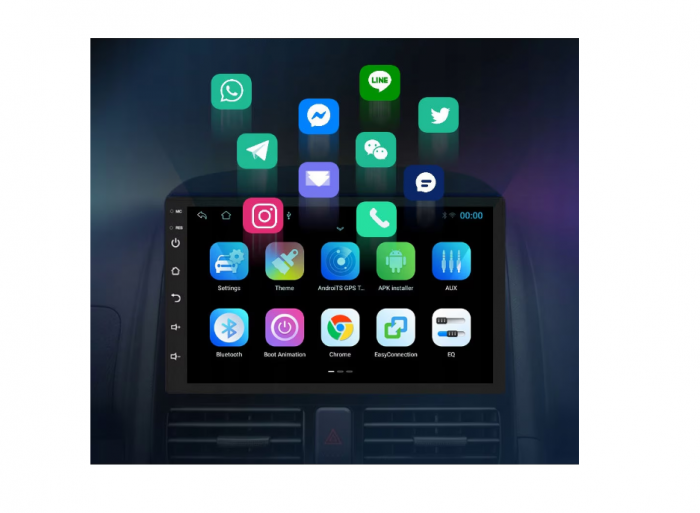 Player multimedia cu display de 7 inch, 2 DIN, Android 13, Suport iOS, Navigatie GPS, 2 GB RAM + 64 GB Stocare [4]