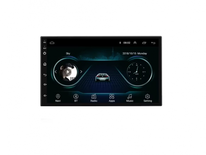Player multimedia cu display de 7 inch, 2 DIN, Android 13, Suport iOS, Navigatie GPS, 2 GB RAM + 64 GB Stocare [2]
