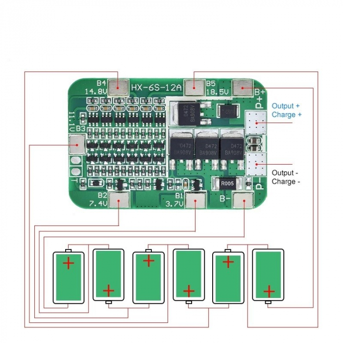Protectie BMS pentru incarcare 6 acumulatori 18650 OKYN330-7 [3]