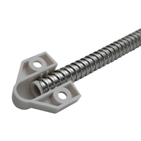 Protectie flexibila pentru cabluri de usa, tub inox 400 mm, montaj aparent, alb [3]