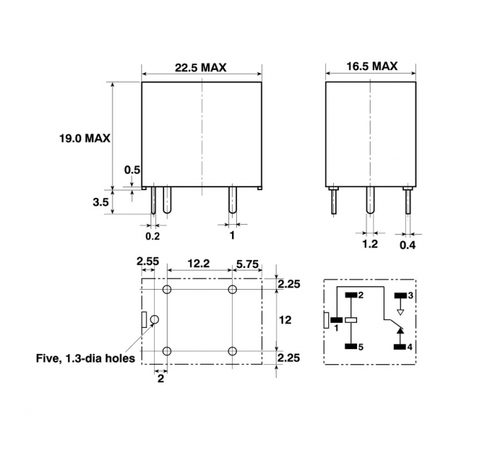 Releu electromagnetic 12VDC 10A SPDT THT G5LE-14 12VDC [3]