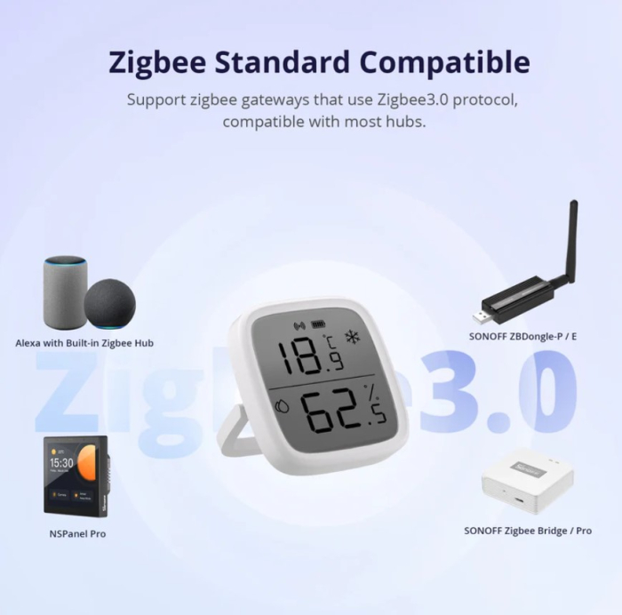 Senzor de temperatura si umiditate Sonoff Zigbee cu afisaj SNZB-02D [8]