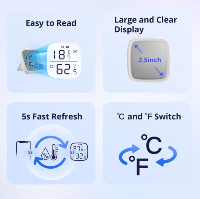 Senzor de temperatura si umiditate Sonoff Zigbee cu afisaj SNZB-02D [5]