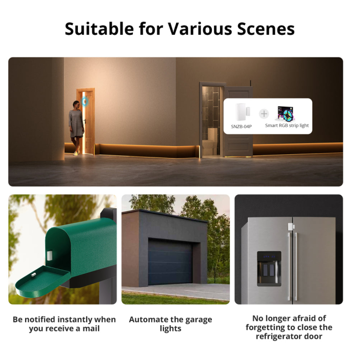 Senzor Zigbee usa/fereastra SONOFF, SNZB-04P, detectie deschidere/inchidere, tamper alert, compatibil eWeLink si hub-uri Zigbee 3.0 [4]