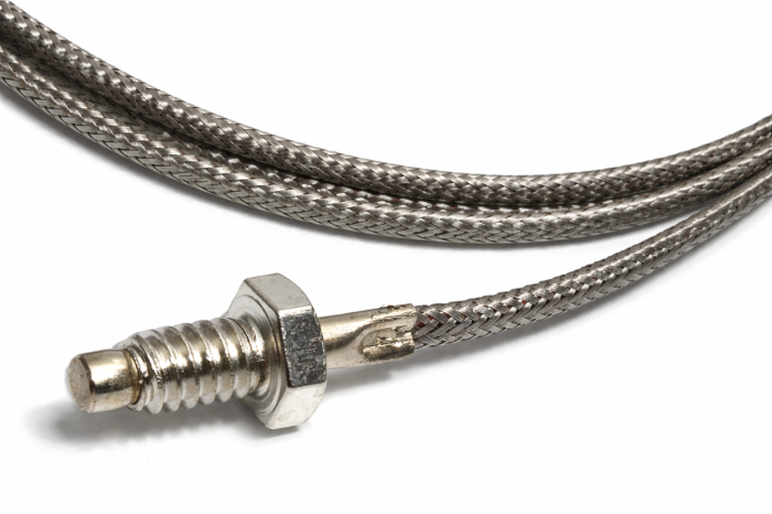 Termocuplu tip J, M6, 1 metru, teaca inox impletit, plaja 0–400°C – Senzor temperatura [2]