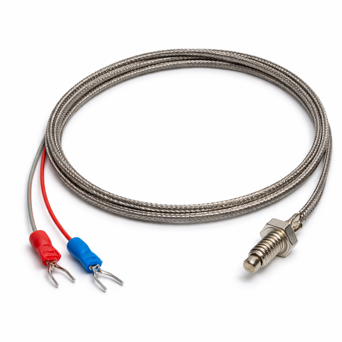 Termocuplu tip J, M6, 1 metru, teaca inox impletit, plaja 0–400°C – Senzor temperatura [1]