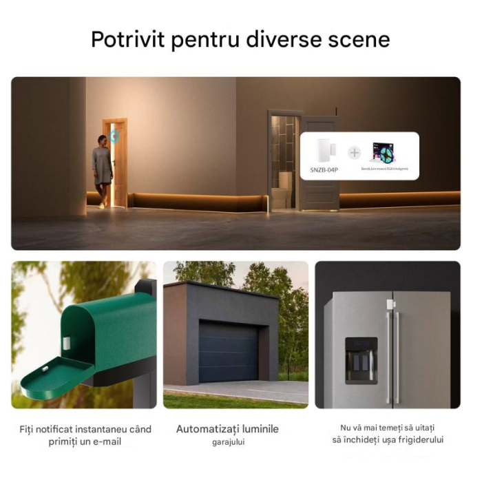 Senzor Zigbee usa/fereastra SONOFF, SNZB-04P, detectie deschidere/inchidere, tamper alert, compatibil eWeLink si hub-uri Zigbee 3.0 [4]