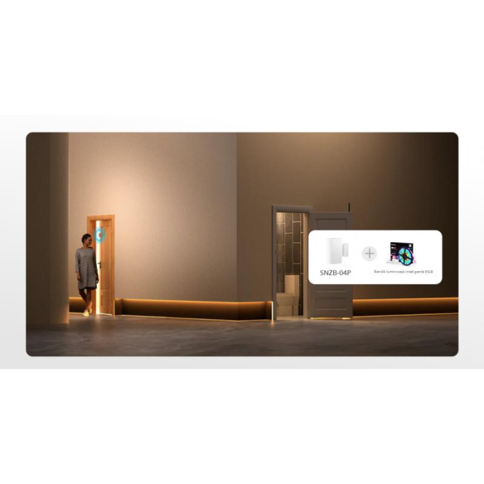 Senzor Zigbee usa/fereastra SONOFF, SNZB-04P, detectie deschidere/inchidere, tamper alert, compatibil eWeLink si hub-uri Zigbee 3.0 [11]