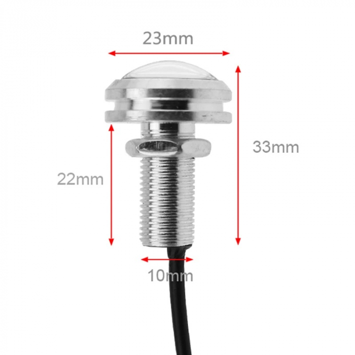 Set becuri auto cu led 23mm 2W negru [3]