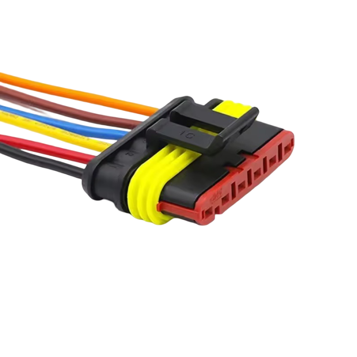 Set conector auto ermetic 6 pini, superseal, mufa tata-mama cu fire pentru instalatii electrice auto (OKN428-11-6) [2]