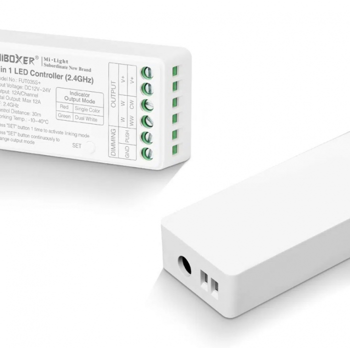 Controler LED MiBoxer FUT035SA+, 2.4GHz, monocolor / dual White, control vocal, telecomanda inclusa, alb [2]