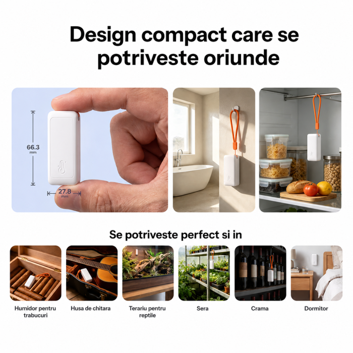 Senzor temperatura si umiditate Zigbee 3.0 pentru monitorizare ambientala, punct de roua si VPD (SNZB-02B) [8]