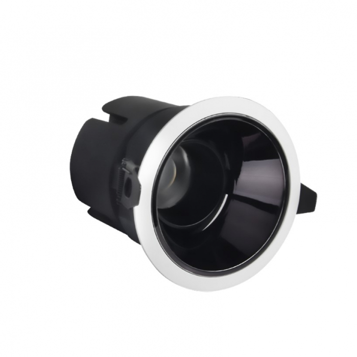 Spot LED MiBoxer FUT075, 9W, incastrat, Dual White CCT, 700LM, 2700K-6500K, lumina ajustabila, 2.4GHz, control de la distanta 30m, AC100-240V, anti-glare, orientabil, alb [1]