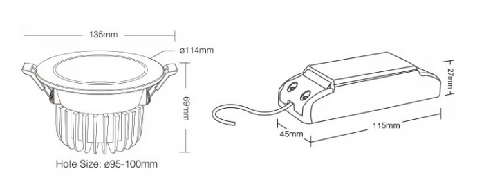 Spot LED MiBoxer FUT071, 12W, incastrat, RGB+CCT, 1000LM, 2700K-6500K, lumina ajustabila, 2.4GHz, control de la distanta 30m, AC100-240V, anti-glare, alb [8]