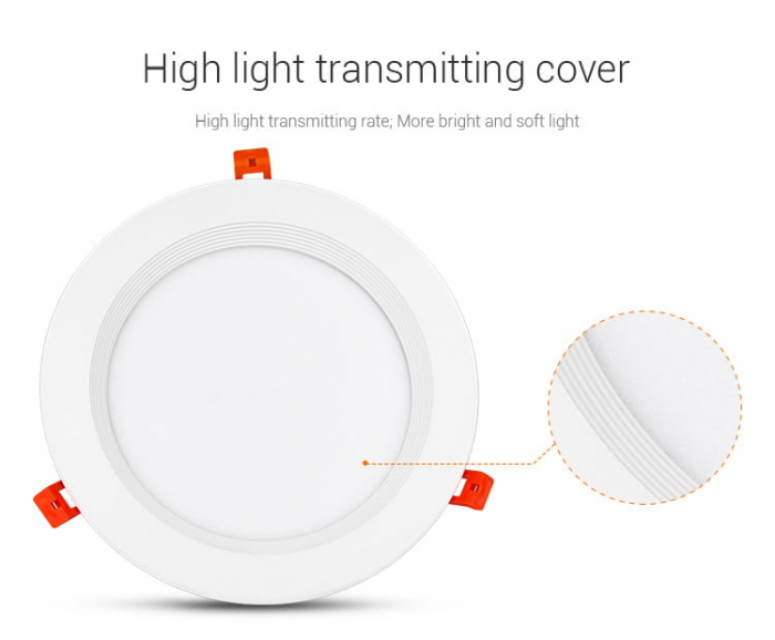 Spot LED MiBoxer FUT060, 25W, incastrat, RGB+CCT, 2000LM, 2700K-6500K, lumina ajustabila, 2.4GHz, control de la distanta 30m, AC100-240V, alb [9]