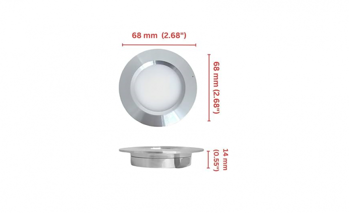 Spot led ingropat cu fire alb natural 12V 2-2.5W rama silver cu atingere [2]