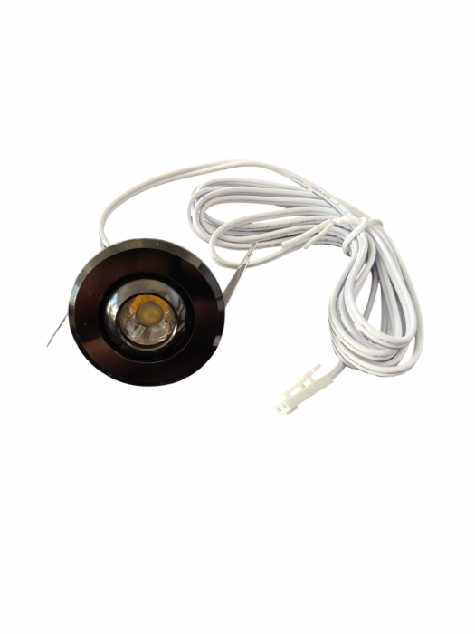 Spot orientabil led incastrat, 12V DC, 1.5W, Ø30x20mm, lumina naturala, negru, Q35-black [1]