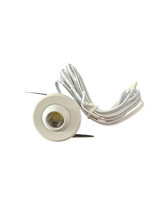 Spot orientabil led incastrat, 12V DC, 1.5W, Ø30x20mm, lumina naturala, alb, Q35-white [1]
