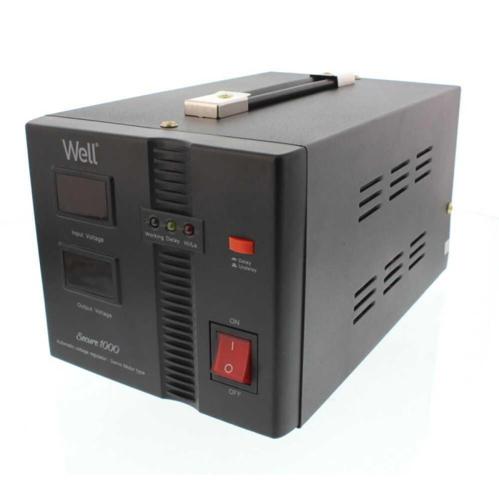 Stabilizator tensiune Well Secure 1000VA 600W cu servomotor, reconditionat [2]