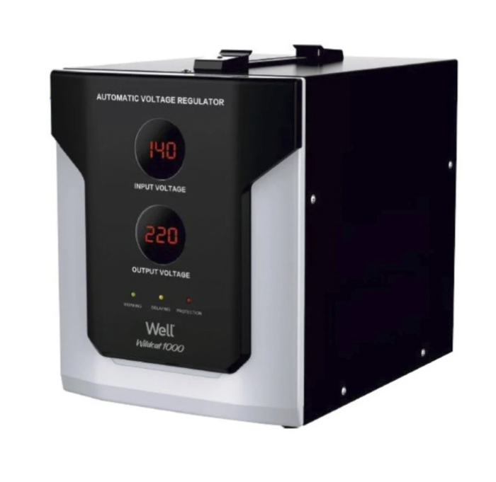 Stabilizator tensiune Well Wildcat 1000VA/600W, servomotor, reconditionat [2]