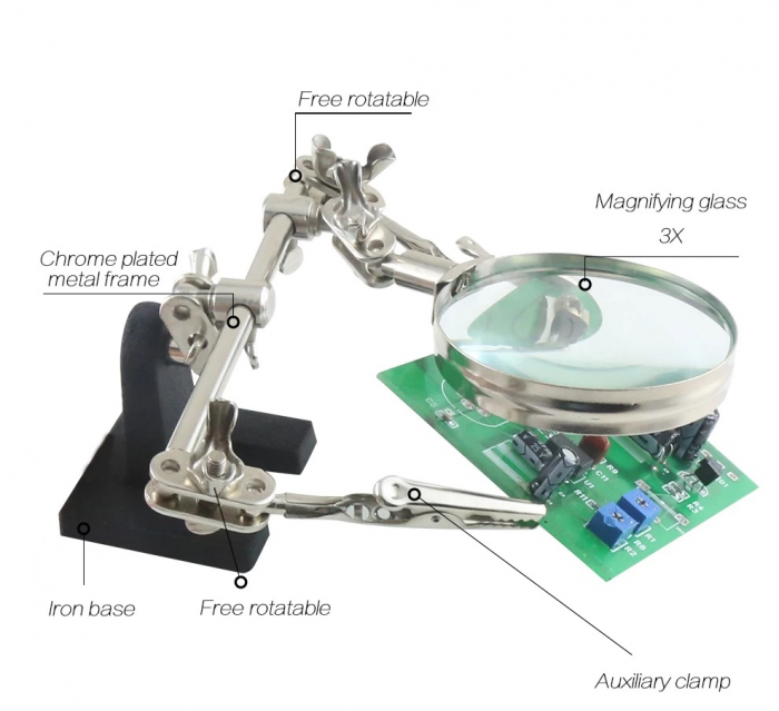 Stativ cu clesti si lupa pentru electronica BST-168Z [2]
