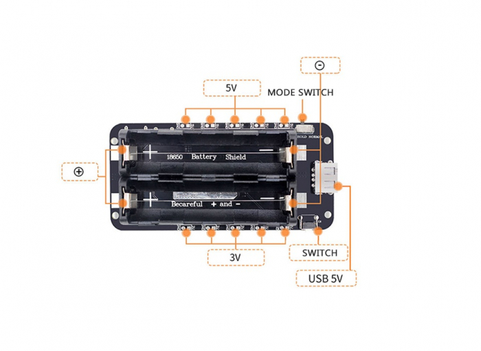 Modul powerbank cu suport pentru 2 acumulatori 18650 cu circuit de protectie OKY3604-2 [4]