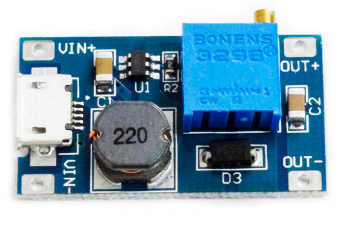Modul convertor step-up cu micro USB OKY3501-6 cu MT3608 [2]