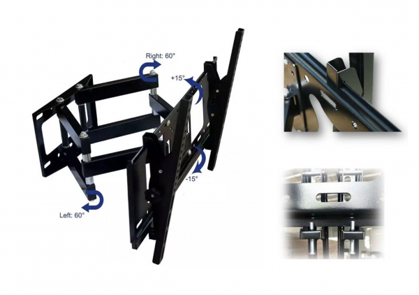Suport LCD 26-55" VESA 200/200X400/300/400 max.50kg UNGHI VERT 30GR ORIZ 90GR LUNGIME BRAT 46CM EasyFast WX-SP43 [3]
