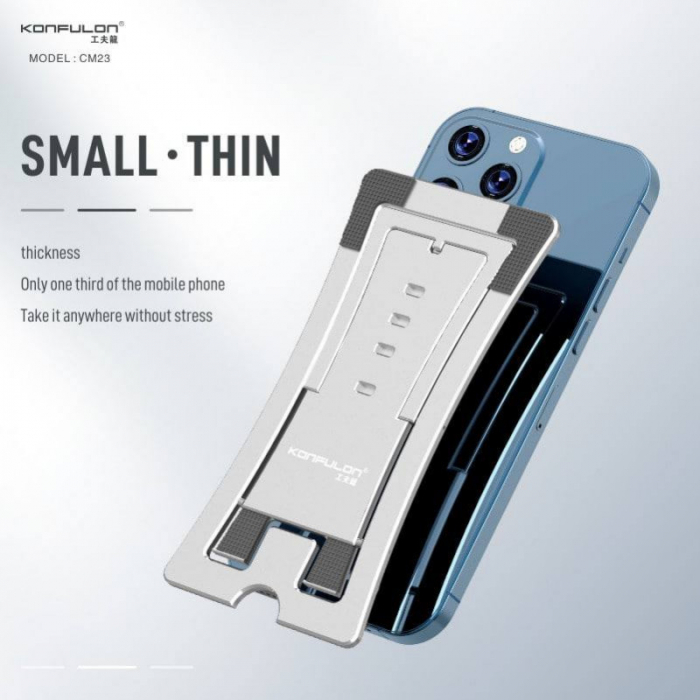 Suport pliabil Konfulon CM23, aluminiu, argintiu, pentru telefoane mobile [3]