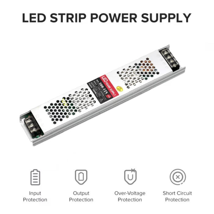 Sursa alimentare slim MN-300W12V, 12V, 25A, 300W, carcasa aluminiu, driver LED, protectii multiple, IP20 [3]