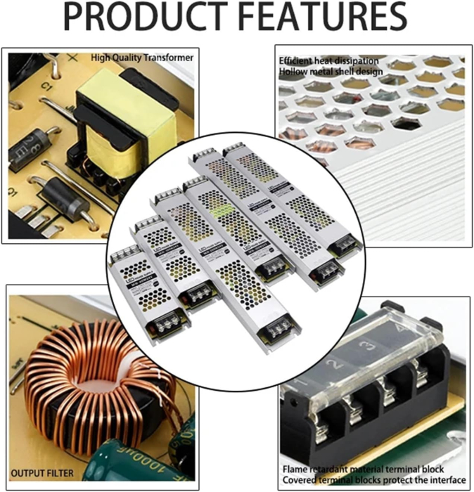 Sursa alimentare slim MN-400W12V, 12V, 33A, 400W, carcasa aluminiu, driver LED, protectii multiple, IP20 [5]