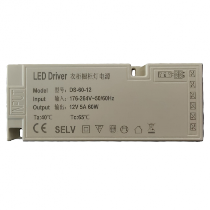 Sursa de alimentare pentru module/aplice led mobila, 12V DC, 5A, 60W, DS-60-12 [1]