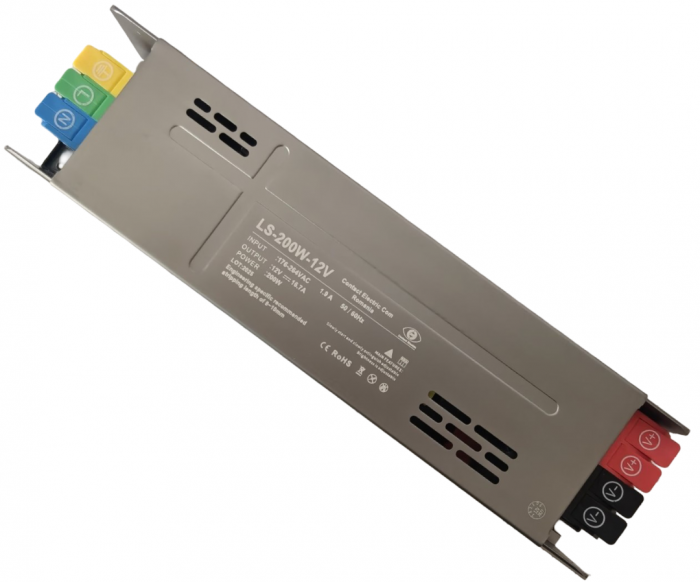 Sursa de alimentare slim pentru sisteme LED LS-200W12V, 200W, 12V DC, 16.7A, carcasa aluminiu, control inteligent, slow/soft start, IP20 [1]