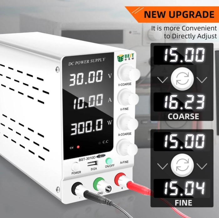 Sursa de laborator BST-3010D, 30V 10A reglabil, afisaj digital, USB 5V/2A, sursa DC stabilizata [8]