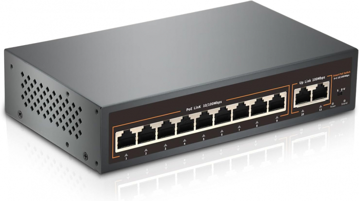 Switch smart PoE 9 porturi 10/100mbps, 120W, 9FE(PoE)+2FE, F0920FBL-A [1]