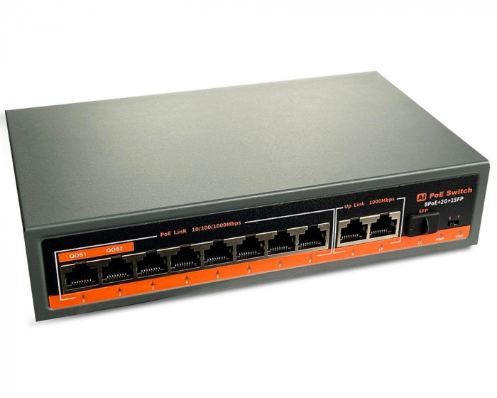 Switch smart PoE 8 porturi 100/1000mbps, 120W, 8GE(PoE)+2GE+1SFP, G0821GB-C [3]